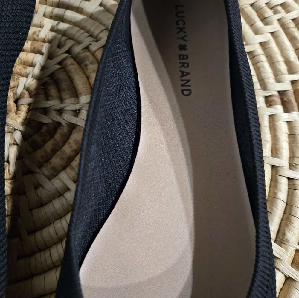 Lucky Brand Women's Knit Black Flats